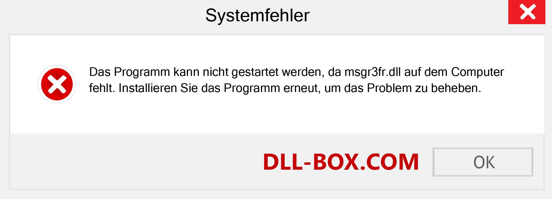 msgr3fr.dll-Datei fehlt?. Download für Windows 7, 8, 10 - Fix msgr3fr dll Missing Error unter Windows, Fotos, Bildern